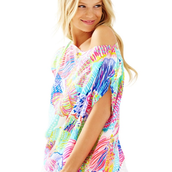Lilly Pulitzer Tops - Lilly Pulitzer | Jasmine Caftan Fringe Top